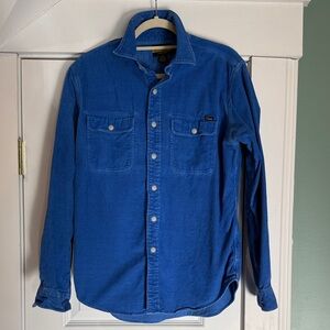 Rugby ☠️ Ralph Lauren Electric Blue Corduroy Button Down